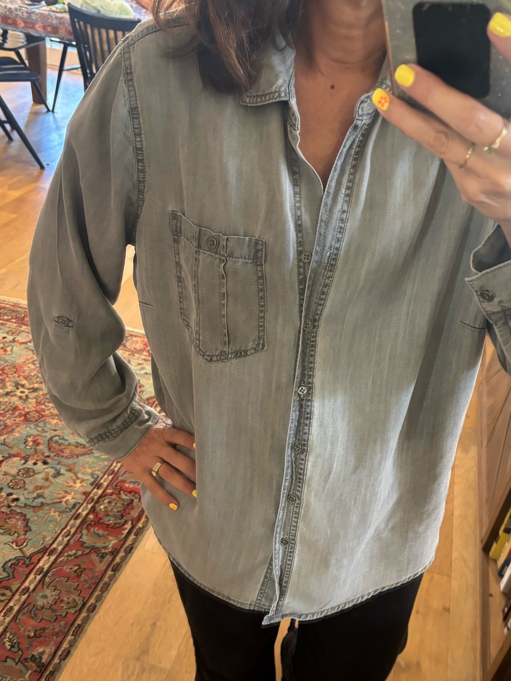 Light Weight gray Button-Up Shirt